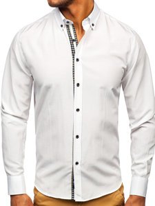 Chemise à manches longues blanche pour homme Bolf 20715 