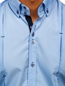 Chemise à manches longues bleue claire pour homme Bolf 20725