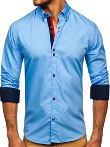 Chemise à manches longues pour homme bleue claire Bolf 20710  