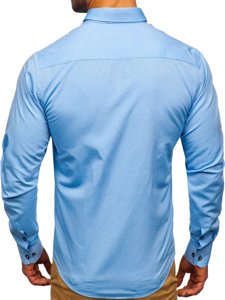 Chemise à manches longues pour homme bleue claire Bolf 8843