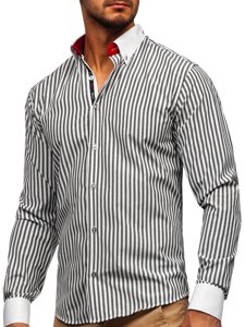 Chemise à manches longues pour homme graphite rayée Bolf 20727 