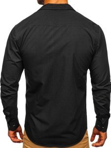 Chemise à manches longues pour homme noire Bolf 20702  