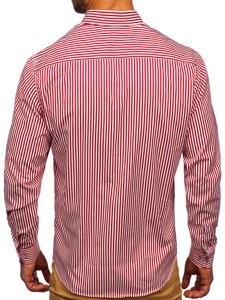 Chemise à manches longues pour homme rouge rayée Bolf 20726