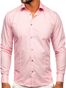 Chemise élégante à manche longue pour femme rose Bolf 6944