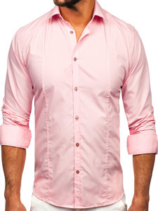 Chemise élégante à manche longue pour femme rose Bolf 6944