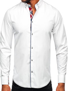 Chemise élégante à manche longue pour homme blanche Bolf 22732