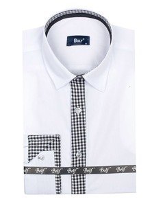 Chemise élégante à manche longue pour homme blanche Bolf 6873