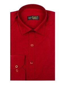 Chemise élégante à manche longue pour homme bordeaux Bolf 1703