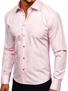 Chemise élégante à manche longue pour homme rose Bolf 1703