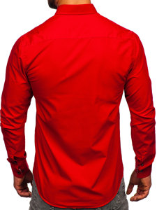 Chemise élégante à manche longue pour homme rouge Bolf 5796-1