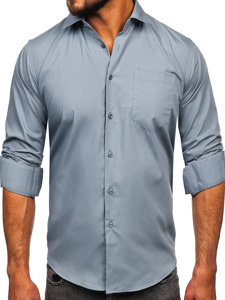 Chemise élégante à manches longues pour homme anthracite Bolf M14