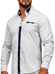 Chemise élégante à manches longues pour homme blanche Bolf 19603