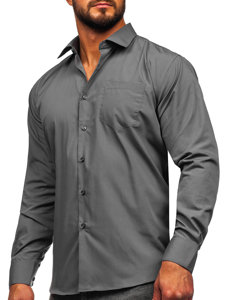 Chemise élégante à manches longues pour homme graphite Bolf M14