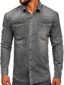 Chemise en jean à manche longue pour homme graphite Bolf MC710G