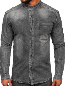 Chemise en jean à manches longues pour homme graphite Bolf MC713G