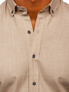 Chemise pour homme à manches courtes beige Bolf 20501    