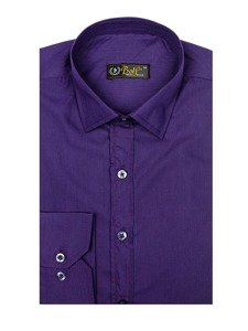 Chemise pour homme élégante à manches longues violette Bolf 1703