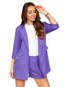 Costume élégant d'été deux pièces pour femme violet Bolf 8895