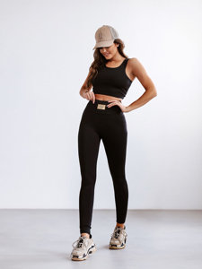 Ensemble de survêtement de sport deux pièces pour femme noir Bolf 022A