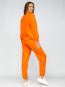 Ensemble de survêtement deux pièces avec patchs pour femme orange Bolf 52308