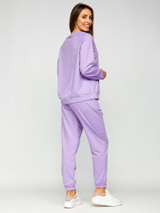 Ensemble de survêtement deux pièces avec patchs pour femme violet Bolf 52308