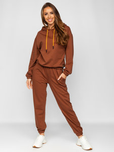 Ensemble de survêtement deux pièces pour femme marron Bolf VE15