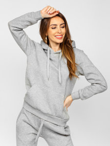 Ensemble de survêtement pour femme gris à capuche Bolf 002