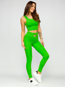 Ensemble de survêtement sportif deux pièces pour femme vert Fashion Bolf 022