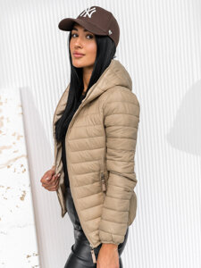 Femme Blouson de transition à capuche Beige Bolf B0123