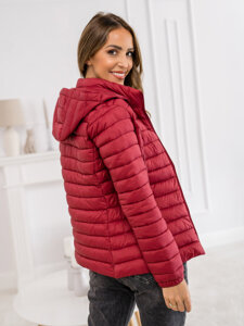 Femme Blouson de transition matelassé à capuche Bordeaux Bolf 16M9101