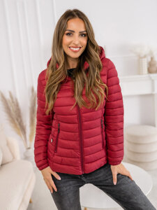 Femme Blouson de transition matelassé à capuche Bordeaux Bolf 16M9101