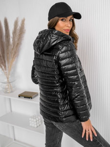 Femme Blouson de transition matelassé à capuche Noir Bolf 16M9105