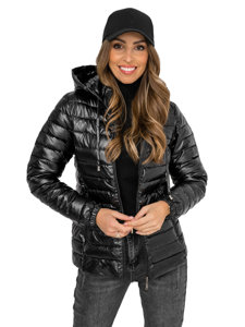 Femme Blouson de transition matelassé à capuche Noir Bolf 16M9105