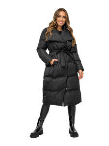 Femme Blouson d'hiver long matelassé Noir Bolf 5M737