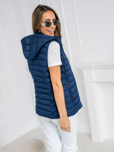 Femme Gilet matelassé à capuche Bleu foncé Bolf 16M9150