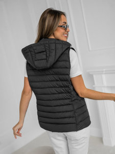 Femme Gilet matelassé à capuche Noir Bolf 16M9150