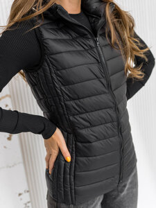 Femme Gilet matelassé à capuche Noir Bolf 23039A1