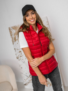 Femme Gilet matelassé à capuche Rouge Bolf 16M9139