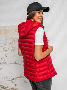 Femme Gilet matelassé à capuche Rouge Bolf 16M9139