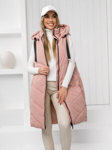 Femme Gilet matelassé long Rose Bolf 5M3152