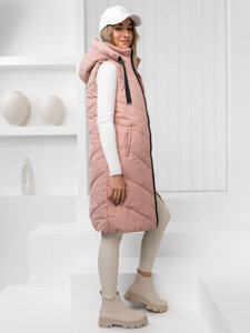 Femme Gilet matelassé long Rose Bolf 5M3152