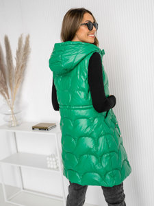 Femme Gilet matelassé long Vert Bolf B8172