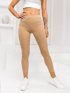 Femme Legging en rayures Beige Bolf W7903