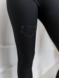 Femme Legging en rayures Noir Bolf W7906