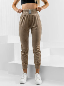 Femme Pantalon de sport en velours Beige Bolf W7685