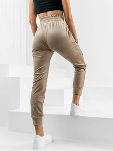 Femme Pantalon de sport en velours Beige Bolf W7685