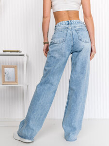 Femme Pantalon en jean wide leg Bleu Bolf G7856