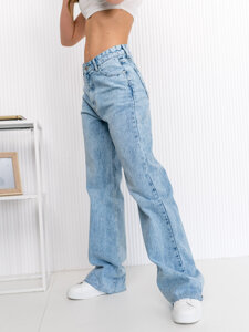 Femme Pantalon en jean wide leg Bleu Bolf G7856