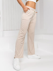 Femme Pantalon wide leg Beige Bolf W7958