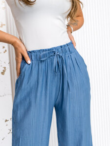 Femme Pantalon wide leg Bleu ciel Bolf W7970